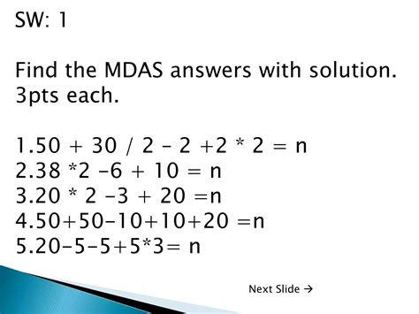 MDAS Rule: Simplifying an Equation with More than One .